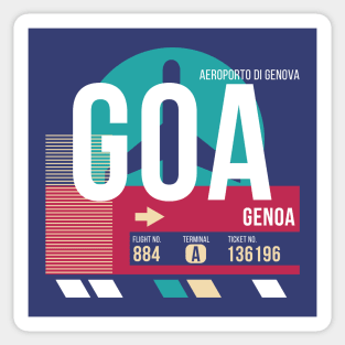 Genoa, Italy (GOA) Airport Code Baggage Tag Sticker